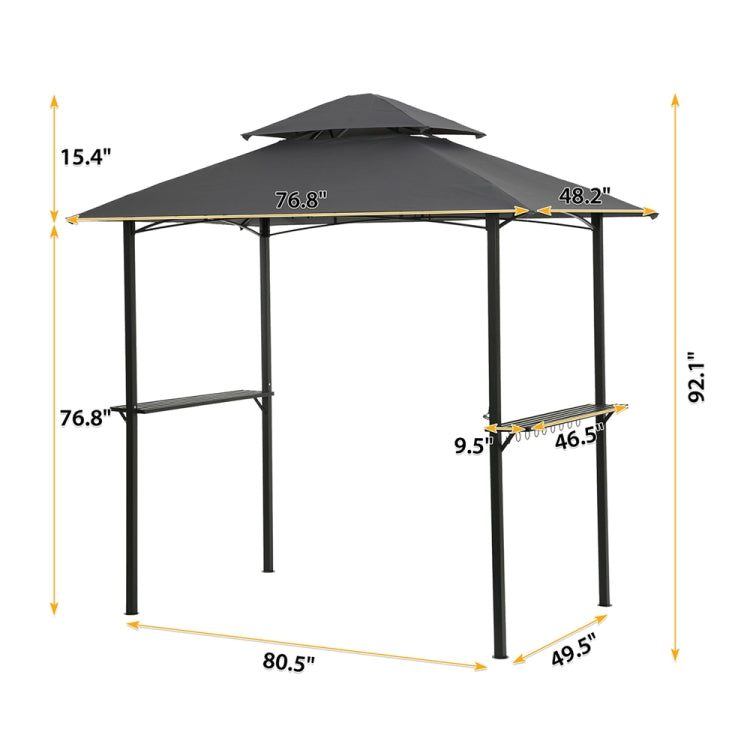 [US Warehouse] 8x5Ft Portable Outdoor Barbecue Gazebo Shelter Tent (Grey)