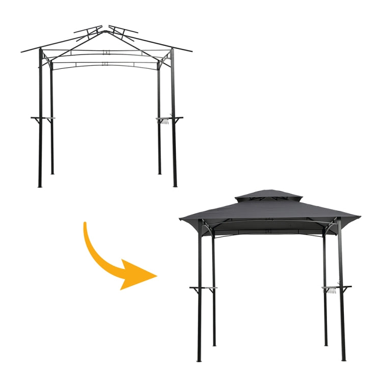 [US Warehouse] 8x5Ft Portable Outdoor Barbecue Gazebo Shelter Tent (Grey)