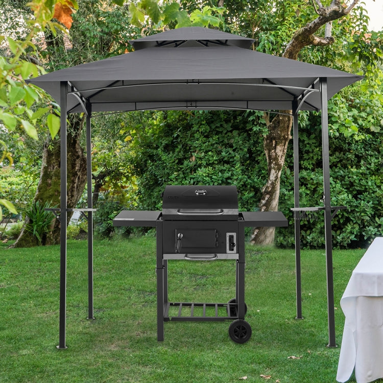 [US Warehouse] 8x5Ft Portable Outdoor Barbecue Gazebo Shelter Tent (Grey)