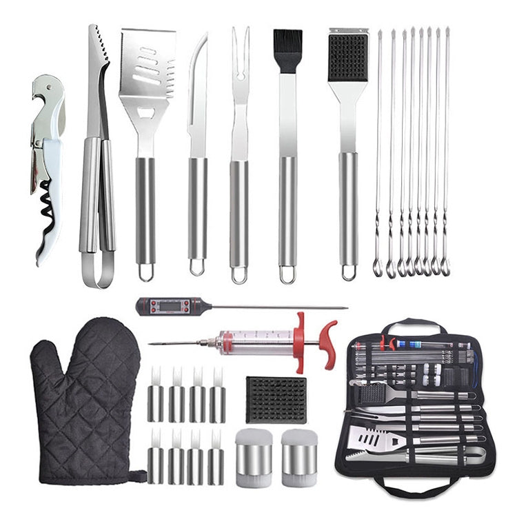 30 in 1 Outdoor Tableware Set Camping Barbecue Tableware Picnic Tool Set