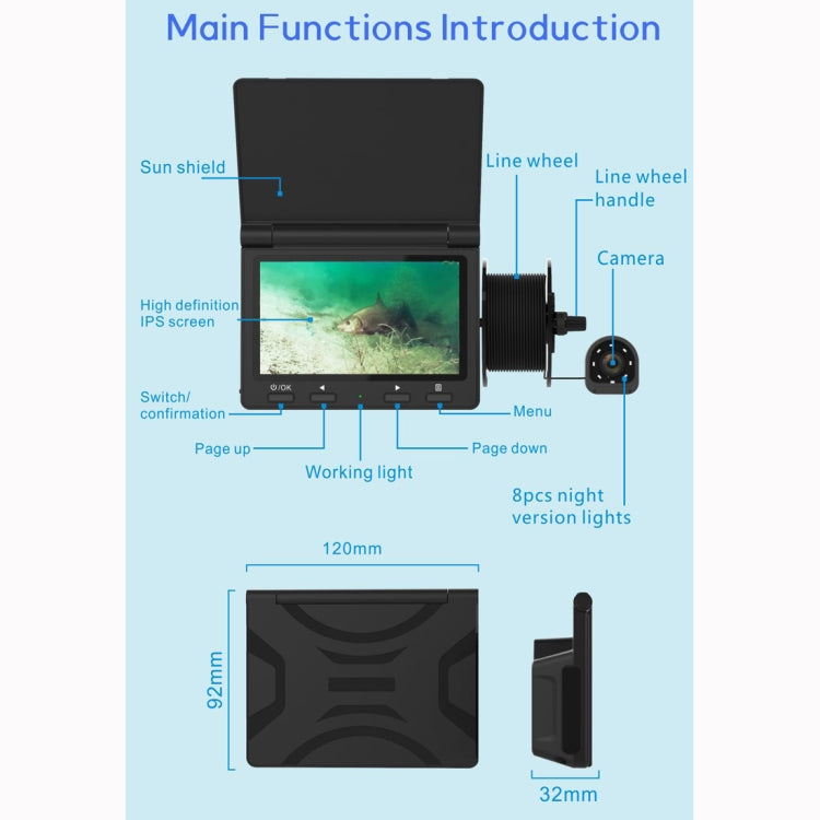 X6 HD Night Vision Waterproof Visual Fish Finder (Black)
