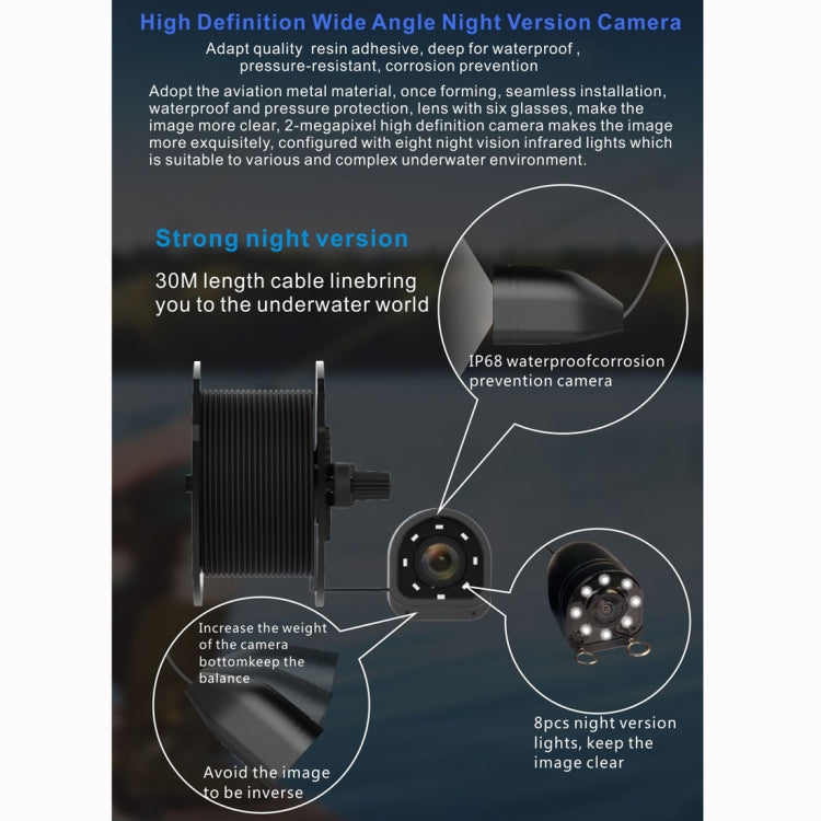 X6 HD Night Vision Waterproof Visual Fish Finder (Black)
