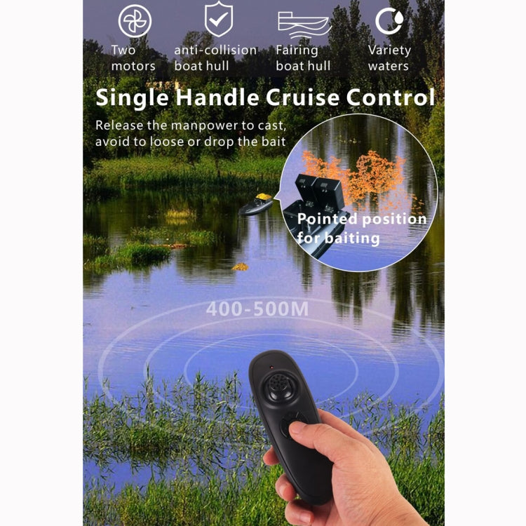 D13C Multi-function Double Warehouse Remote Control Nesting Ship Fishing Bait Boat (Black)