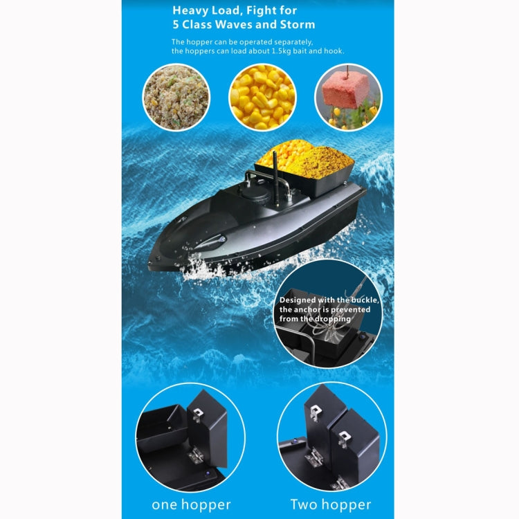 D13C Multi-function Double Warehouse Remote Control Nesting Ship Fishing Bait Boat (Black)