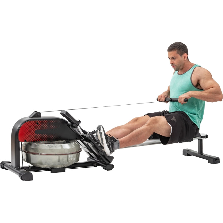 [US Warehouse] Home Folable Water Rowing Machine Rower with LCD Monitor