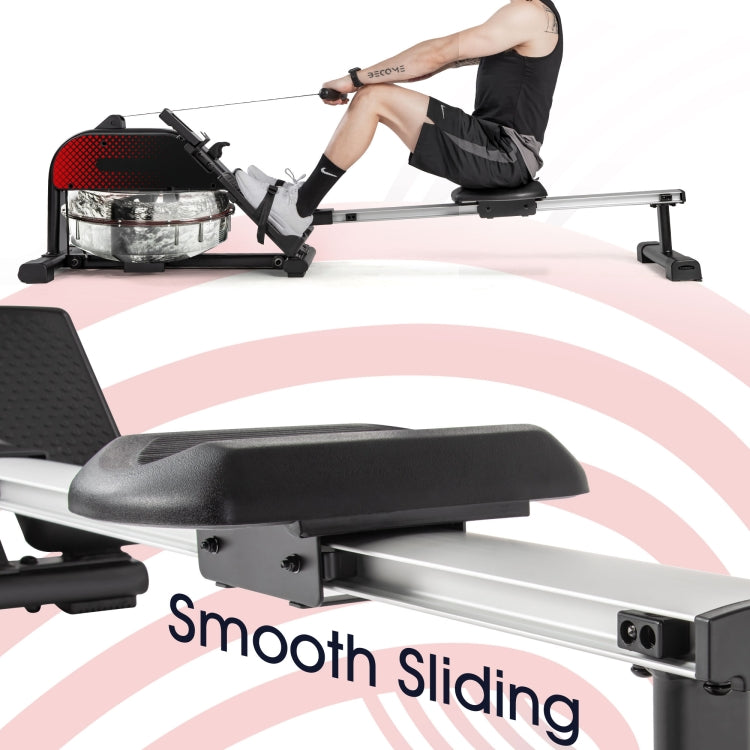 [US Warehouse] Home Folable Water Rowing Machine Rower with LCD Monitor