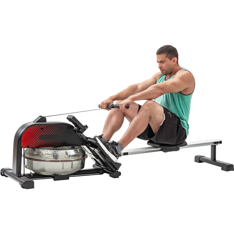 [US Warehouse] Home Folable Water Rowing Machine Rower with LCD Monitor