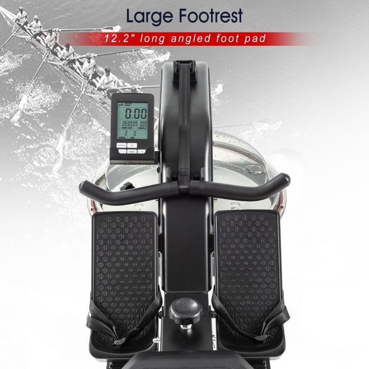 [US Warehouse] Home Folable Water Rowing Machine Rower with LCD Monitor