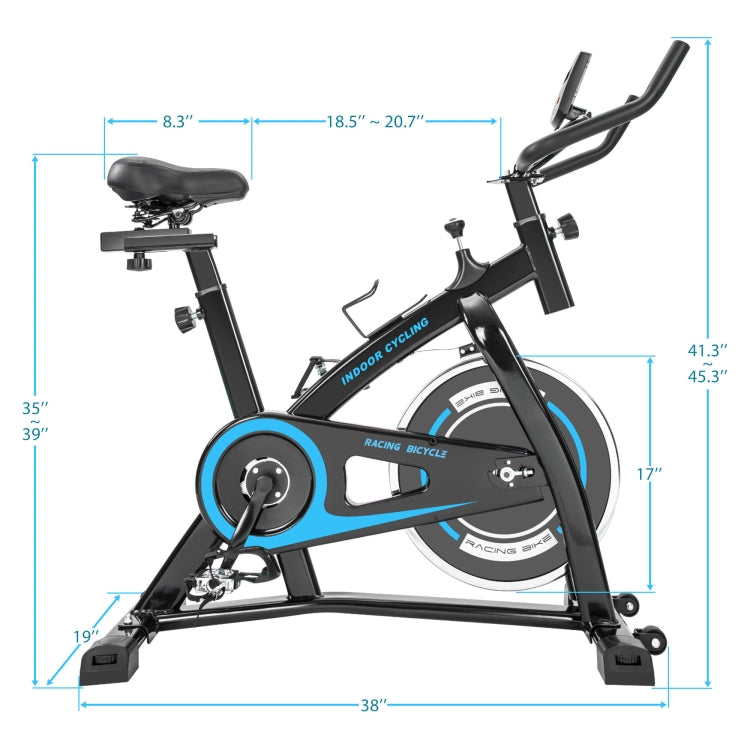 [US Warehouse] Home Indoor Cycling Bike Trainer Fitness Equipment with Seat Cushion & LCD Monitor