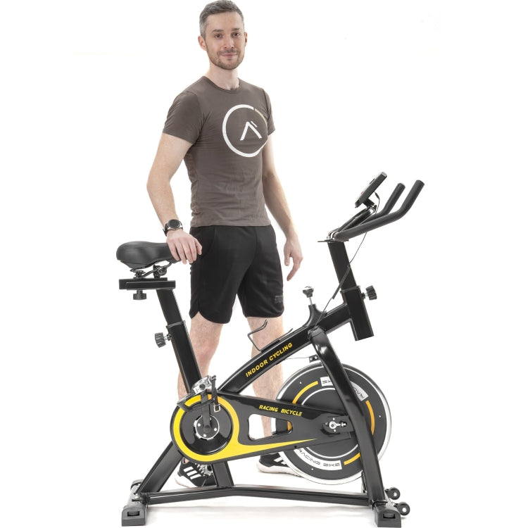 [US Warehouse] Home Indoor Cycling Bike Trainer Fitness Equipment with Seat Cushion & LCD Monitor