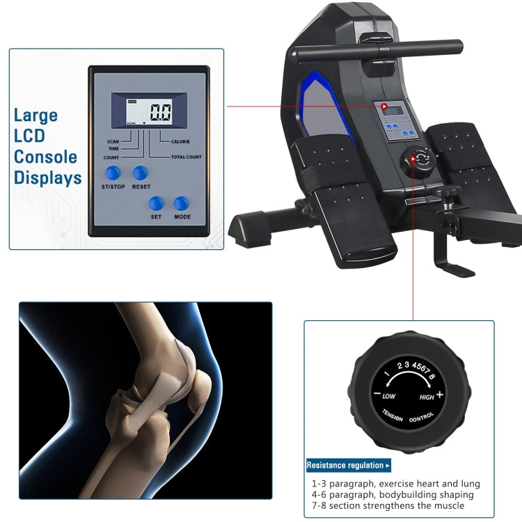 [US Warehouse] Home Foldable Magnetic Rower Rowing Machine with 8 Resistance