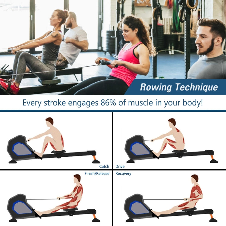 [US Warehouse] Home Foldable Magnetic Rower Rowing Machine with 8 Resistance