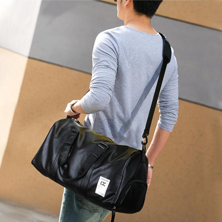 IX LK8068 Waterproof Cylinder Shape PU Leather One-shoulder Portable Fitness Travel Bag, Size: 55 x 30 x 25cm
