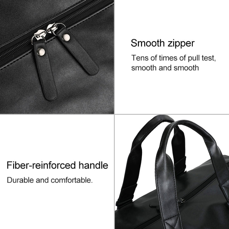IX LK8068 Waterproof Cylinder Shape PU Leather One-shoulder Portable Fitness Travel Bag, Size: 40 x 23 x 22cm