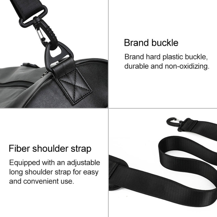 IX LK8068 Waterproof Cylinder Shape PU Leather One-shoulder Portable Fitness Travel Bag, Size: 40 x 23 x 22cm