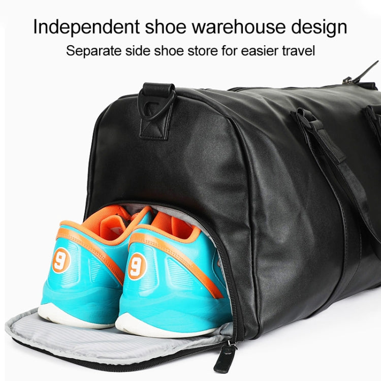 IX LK8068 Waterproof Cylinder Shape PU Leather One-shoulder Portable Fitness Travel Bag, Size: 40 x 23 x 22cm