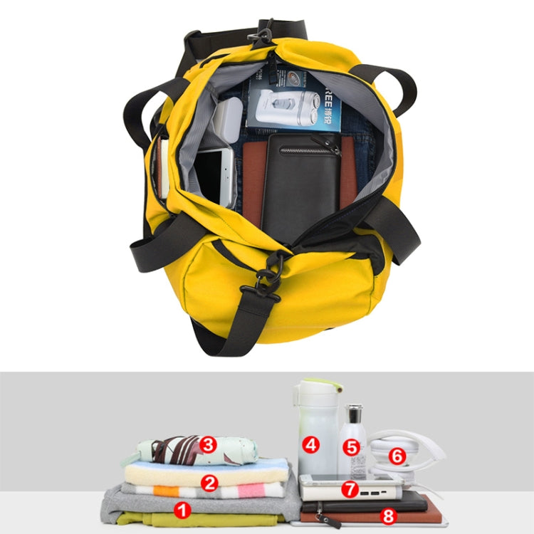 IX LK8074 Alphabet Printing Cylinder Shape Bottom Waterproof One-shoulder Portable Yoga Travel Bag for Men / Women, Size: 40 x 24 x 24cm