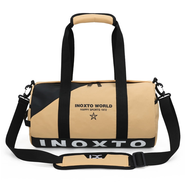 IX LK8074 Alphabet Printing Cylinder Shape Bottom Waterproof One-shoulder Portable Yoga Travel Bag for Men / Women, Size: 40 x 24 x 24cm