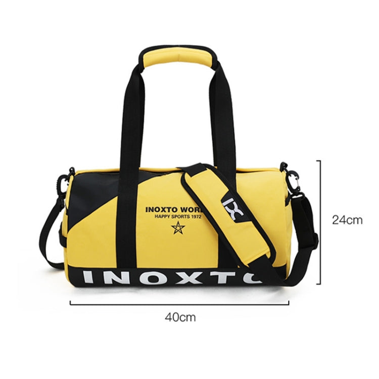 IX LK8074 Alphabet Printing Cylinder Shape Bottom Waterproof One-shoulder Portable Yoga Travel Bag for Men / Women, Size: 40 x 24 x 24cm