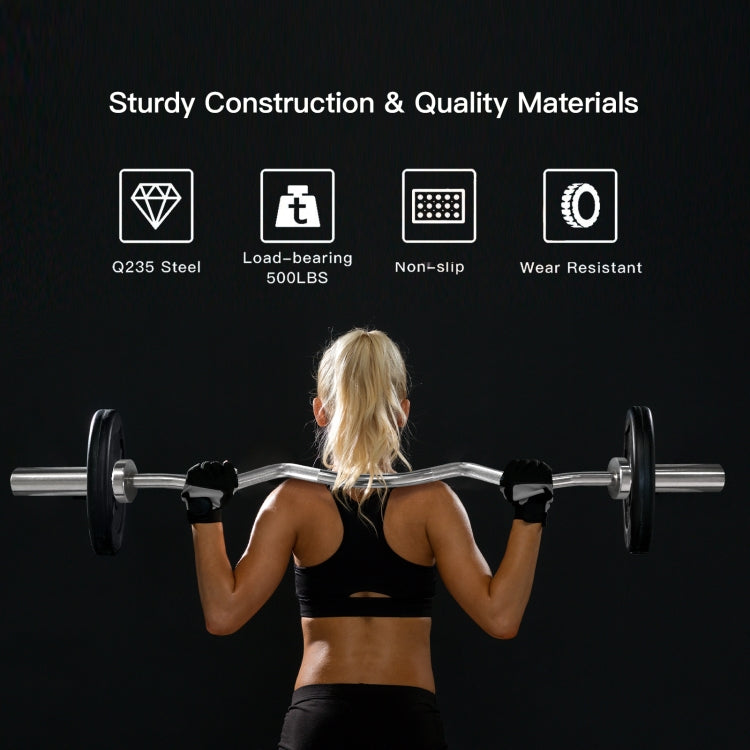 [US Warehouse] 47 inch Curved Bar Barbell Bar Load-bearing: 500lb