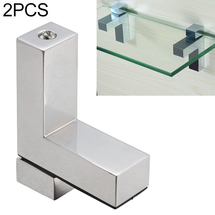 2 PCS 6-28mm F Type Glossy Polished Zinc Alloy Fixed Clip Glass Wood Layer Board Bracket