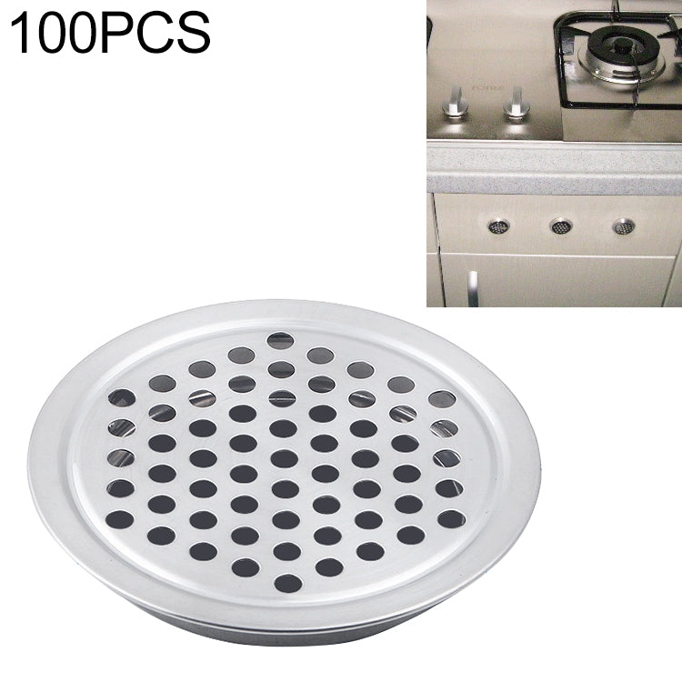 100 PCS 19mm Flat Surface Cabinet Round Air Vent Stainless Steel Louvered Grille Cover Vents with Little Holes