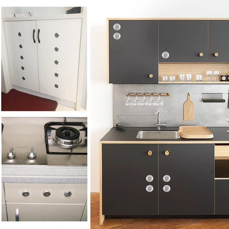 100 PCS 29mm Flat Surface Cabinet Round Air Vent Stainless Steel Louvered Grille Cover Vents with Little Holes