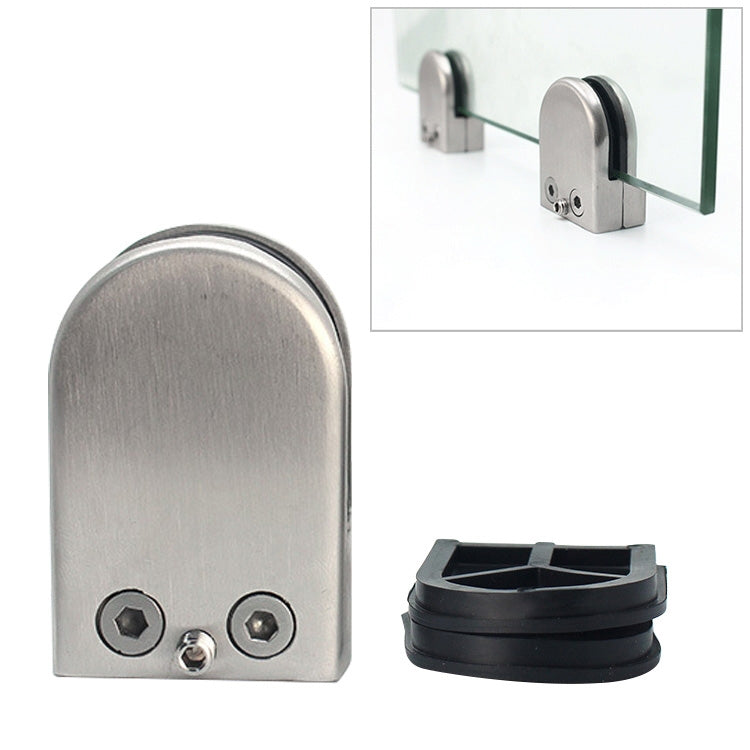2 PCS 15-20mm Concave Curved Bottom Matte Polished 201 Stainless Steel Fixed Clip Railing Glass Wood Layer Board Clamp Bracket