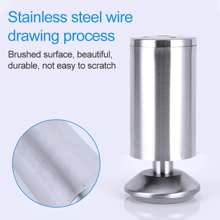 5 PCS Stainless Steel Wire Drawing Thickened Column Sofa Furniture Cabinet Foot, Height: 60mm