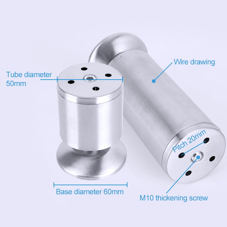 5 PCS Stainless Steel Wire Drawing Thickened Column Sofa Furniture Cabinet Foot, Height: 80mm