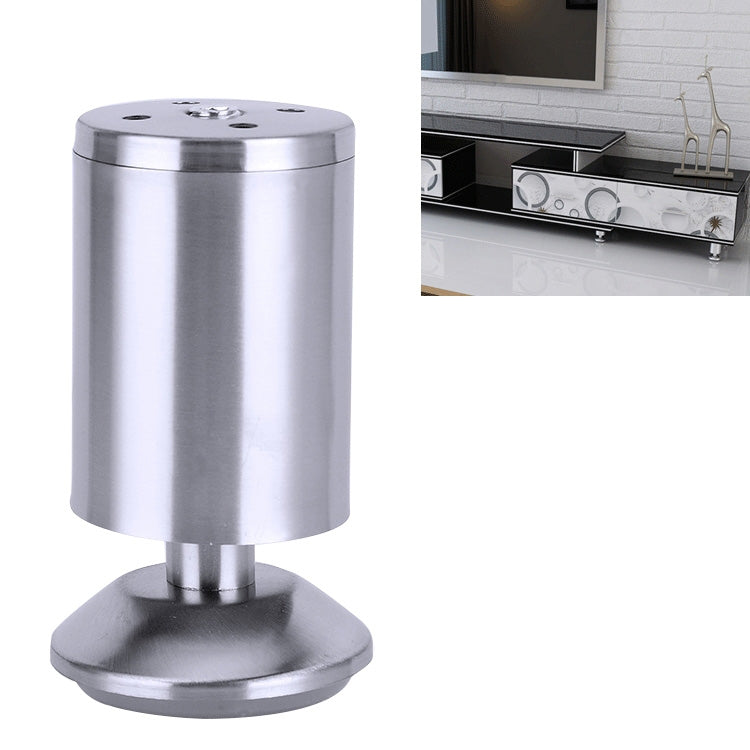 5 PCS Stainless Steel Wire Drawing Thickened Column Sofa Furniture Cabinet Foot, Height: 100mm