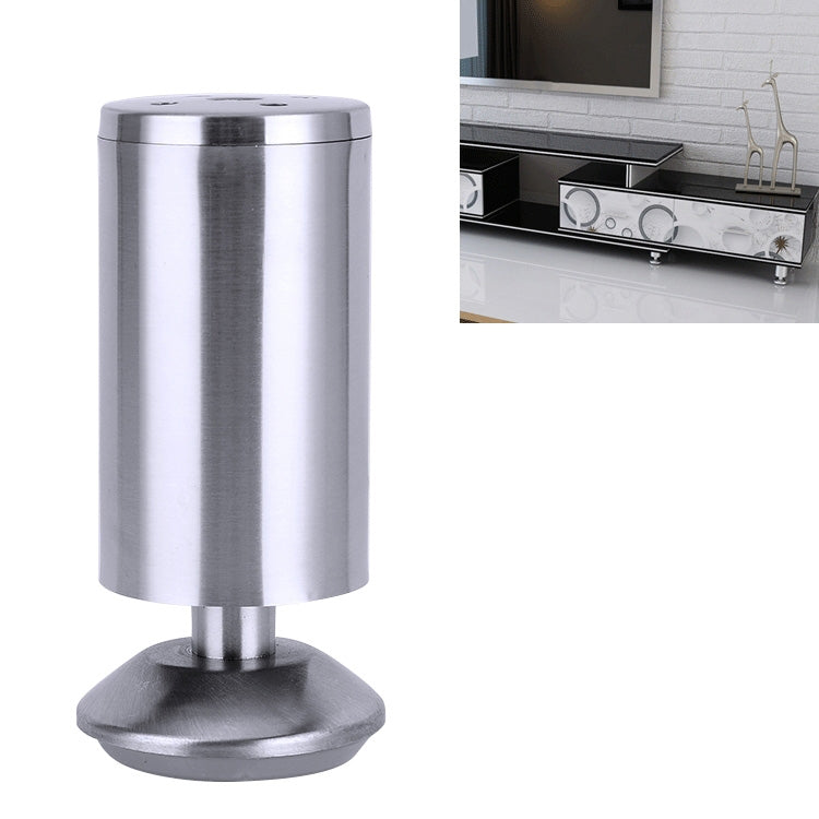 5 PCS Stainless Steel Wire Drawing Thickened Column Sofa Furniture Cabinet Foot, Height: 120mm