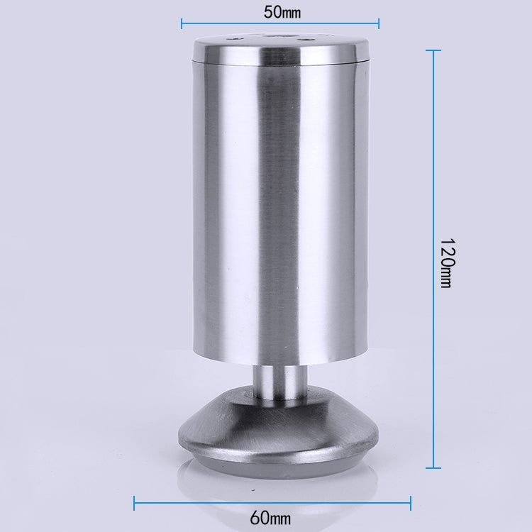 5 PCS Stainless Steel Wire Drawing Thickened Column Sofa Furniture Cabinet Foot, Height: 120mm