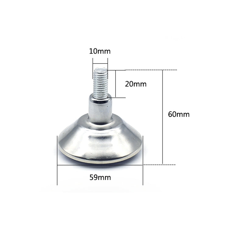 20 PCS Horn Shaped Adjustable Foot Pad, M8 (Wire Length) 20-59mm Bottom