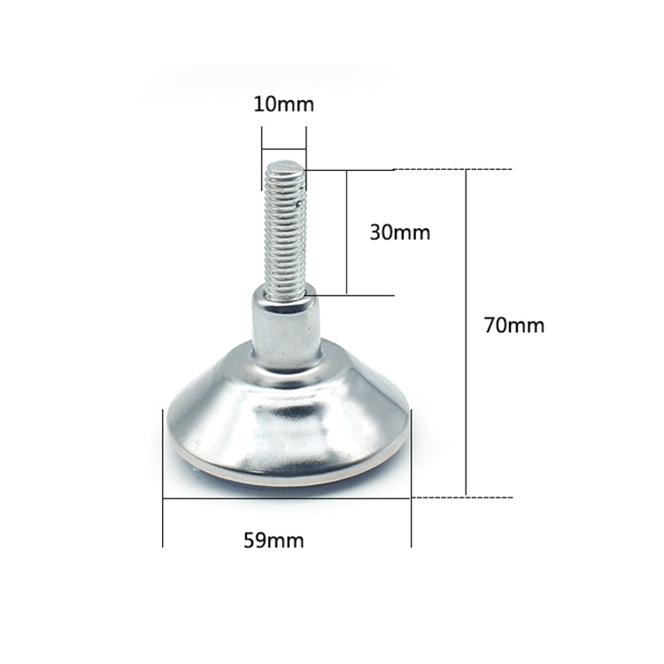 20 PCS Horn Shaped Adjustable Foot Pad, M10 (Wire Length) 30-59mm Bottom