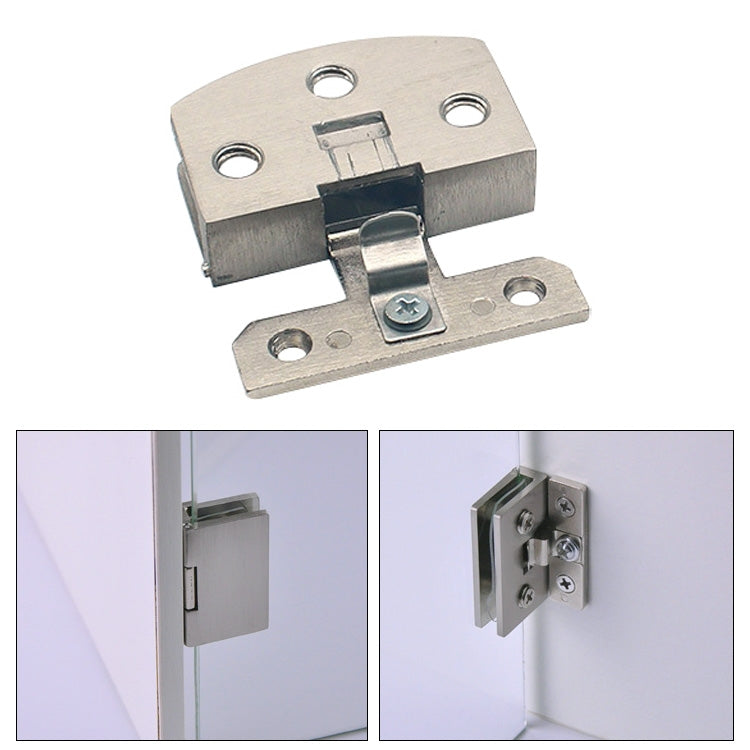 2 PCS Open Hole Free Brushed Surface Glass Hinge, Size: L, 8-10mm