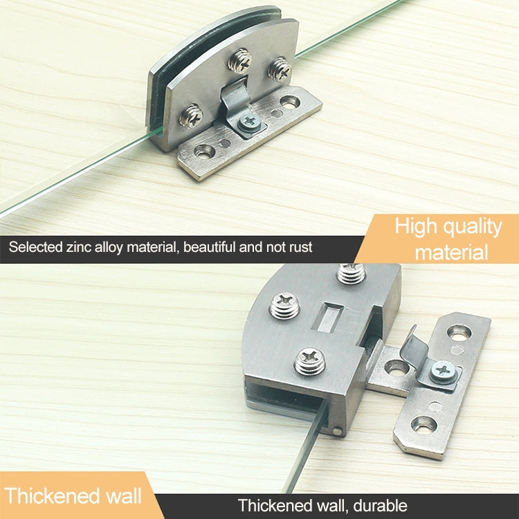 2 PCS Open Hole Free Brushed Surface Glass Hinge, Size: L, 8-10mm