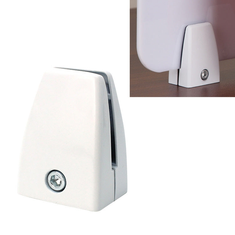 5 PCS Flat Shape Aluminum Alloy Office Desktop Screen Fixing Clip Partition Clip (White)