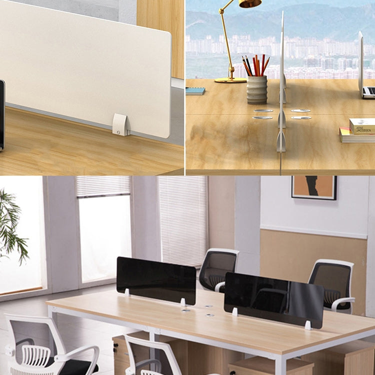 5 PCS Flat Shape Aluminum Alloy Office Desktop Screen Fixing Clip Partition Clip (White)