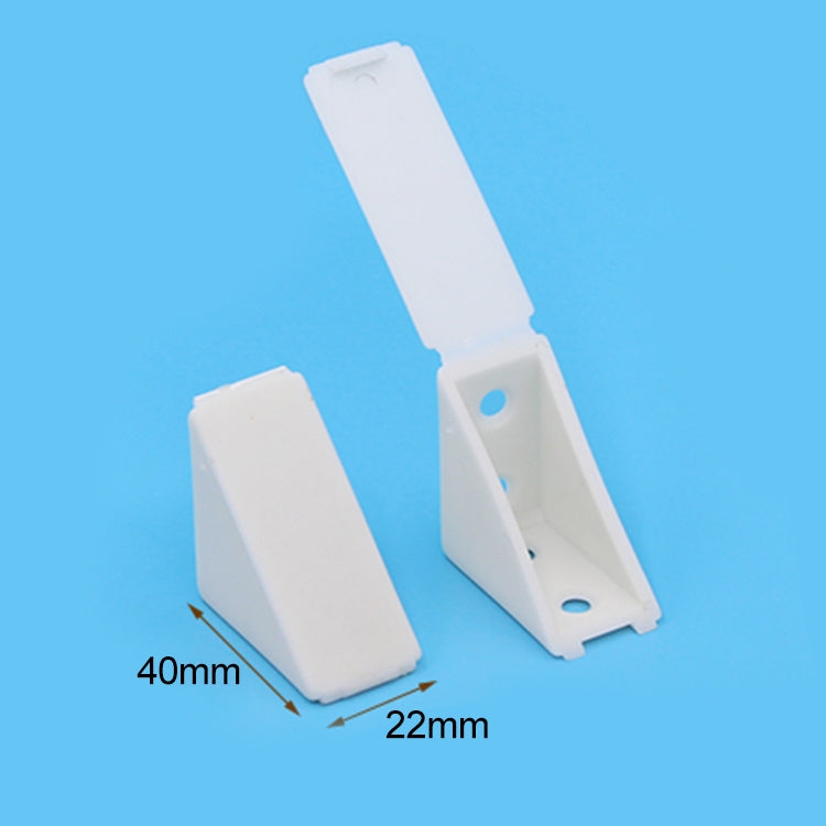 100 PCS Plastic Thickened Corner Connector Furniture Right Angle Board Bracket with Cover, Size: L