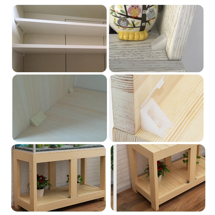 300 PCS Plastic Thickened Detachable Corner Connector Furniture Right Angle Board Bracket without Cover, Size: S (Transparent)