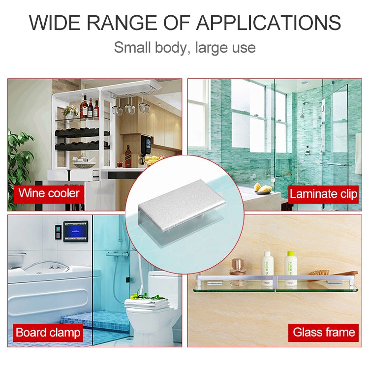 5 PCS Double Hole Aluminum Alloy Glass Fixing Clip, L, 18mm