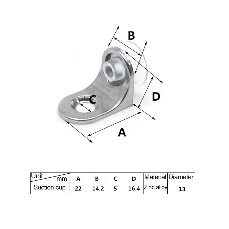 50 PCS Round Thickened Zinc Alloy Bright Layer Sucker Plate Bracket, B, Weight: 5.8g