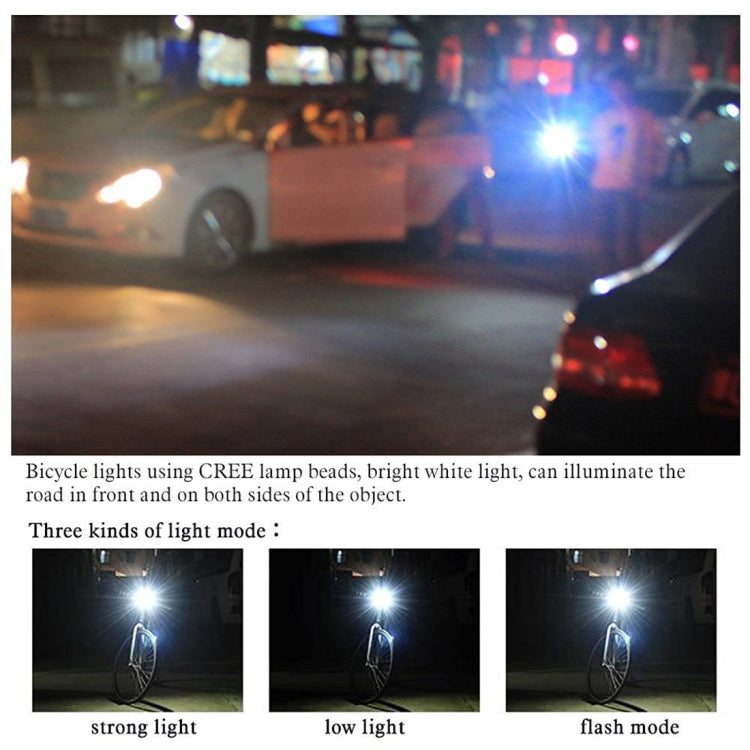 125 / 250LM 3 Modes USB Rechargeable LED Bright Light with Horn & Handlebar Mount