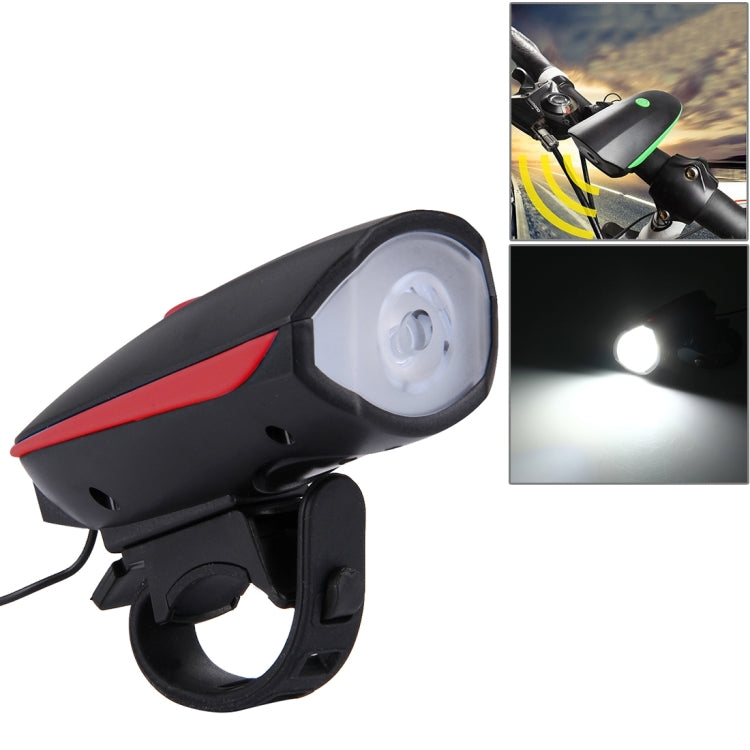 125 / 250LM 3 Modes USB Rechargeable LED Bright Light with Horn & Handlebar Mount