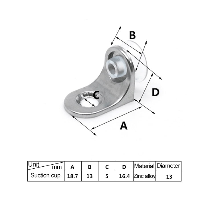 100 PCS Round Thickened Zinc Alloy Bright Layer Sucker Plate Bracket, E, Weight: 3.6g