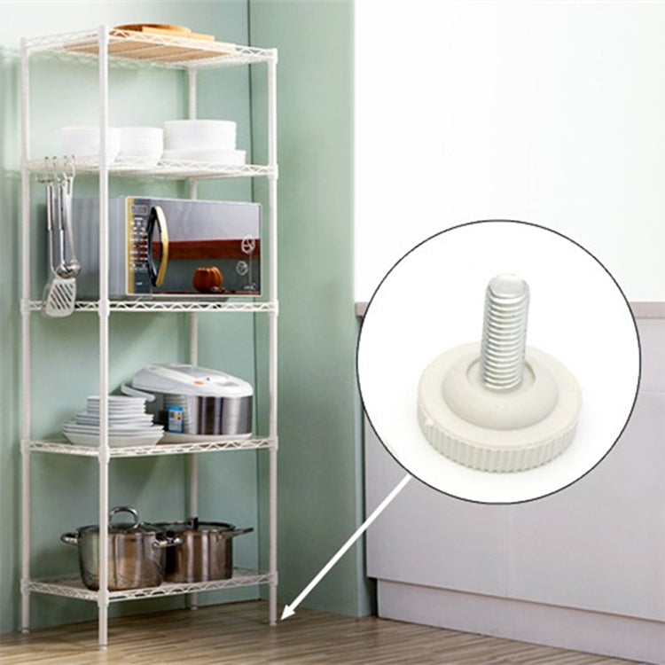 100 PCS Adjustable Foot Pad Furniture Screw Support Stub, M6x13 (White)