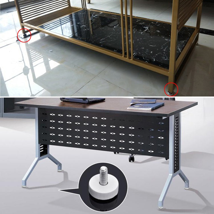 100 PCS Adjustable Foot Pad Furniture Screw Support Stub, M6x13 (White)