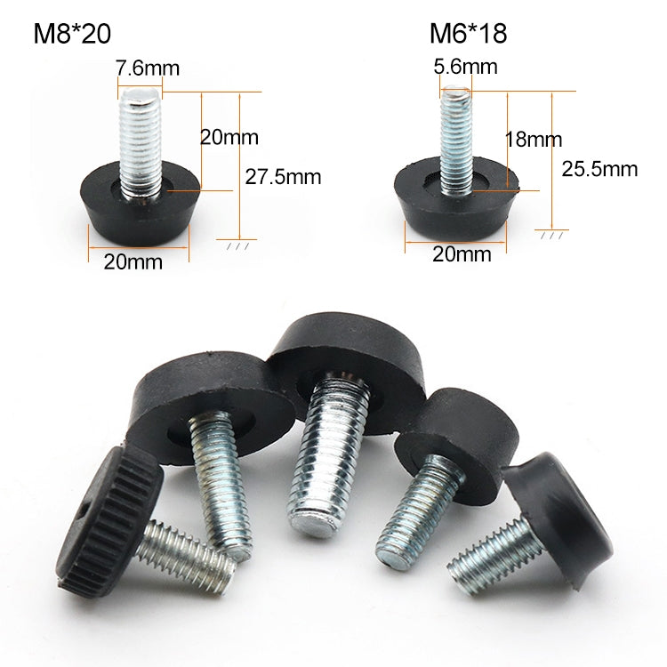 50 PCS Adjustable Foot Pad Furniture Screw Support Stub, M8x20
