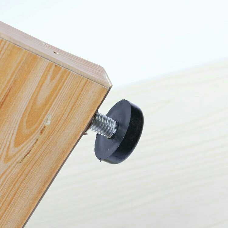 100 PCS Adjustable Foot Pad Furniture Screw Support Stub, M6x18 (Black)